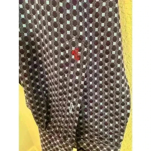 ROBERT GRAHAM Mens Dress Shirt BLUE Plaid Classic Fit Size L - Picture 6 of 7